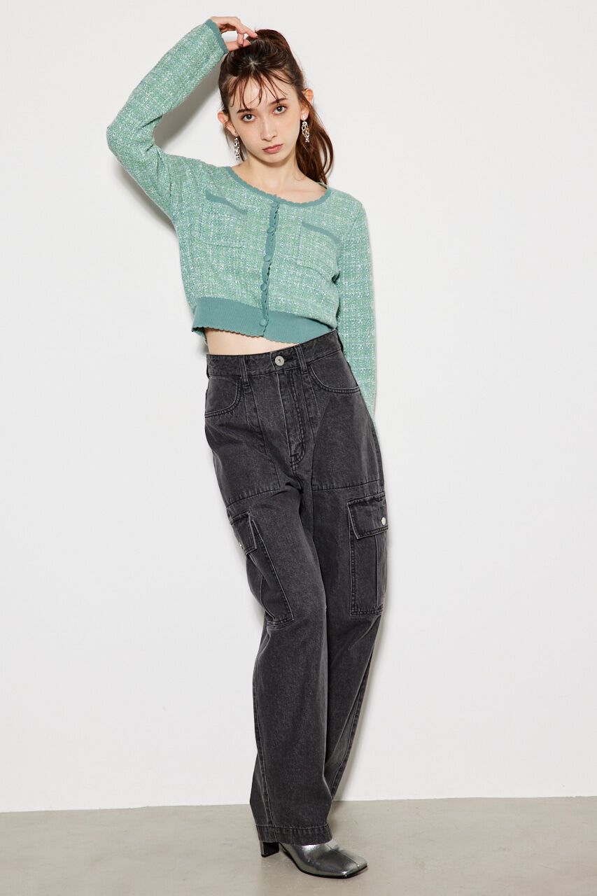 rienda「ツイードKnit CD TOP」|ニット・セーター|