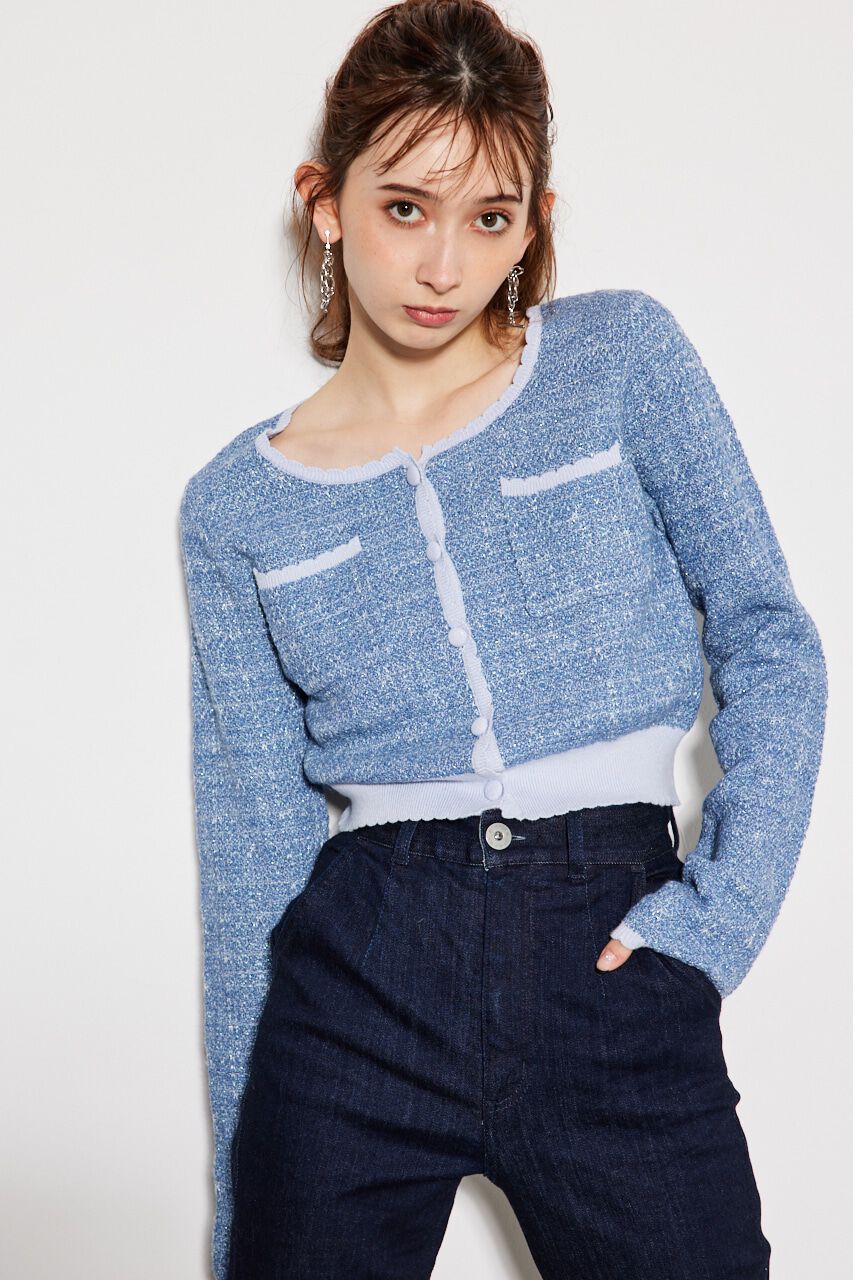 rienda「ツイードKnit CD TOP」|ニット・セーター|