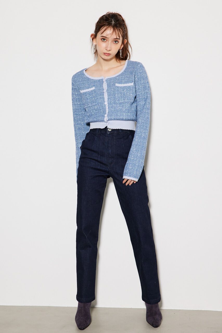 rienda「ツイードKnit CD TOP」|ニット・セーター|