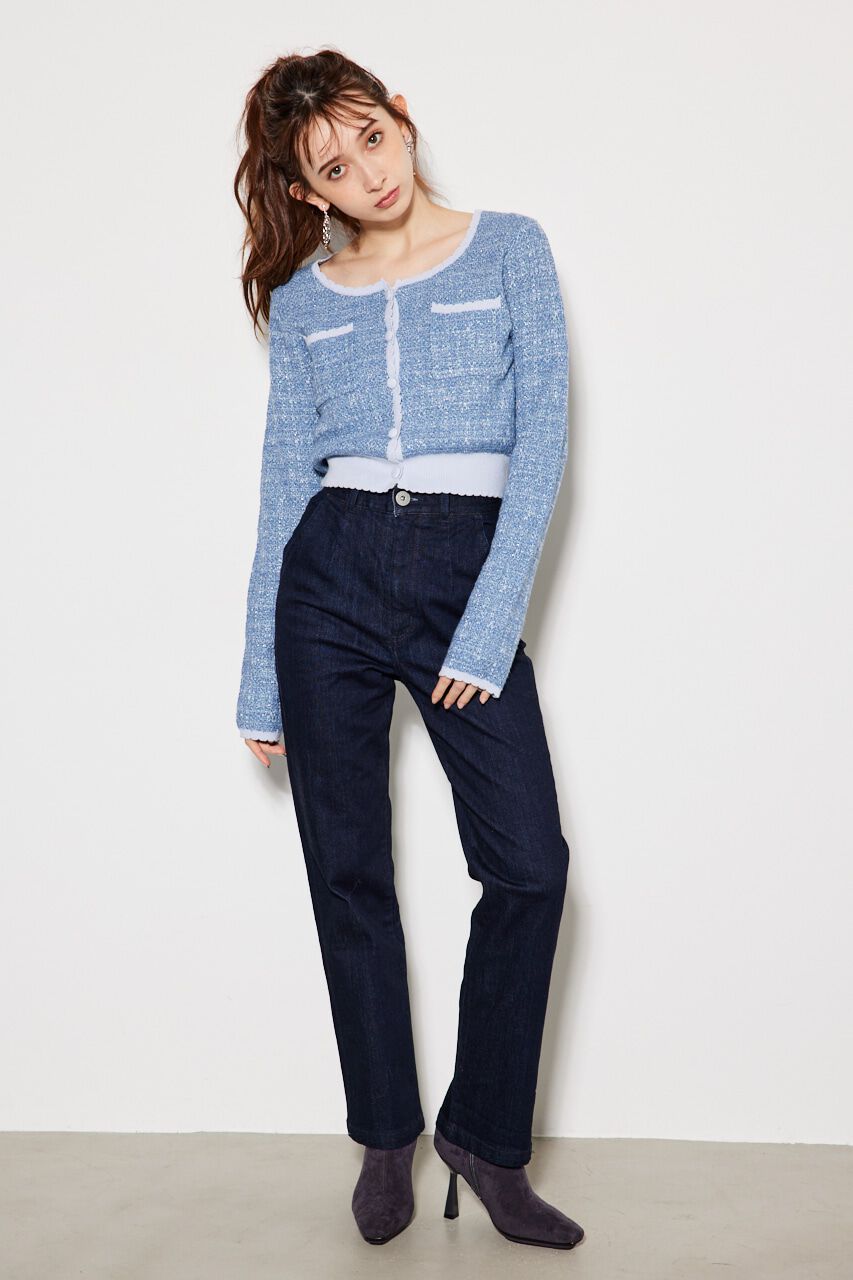 rienda「ツイードKnit CD TOP」|ニット・セーター|