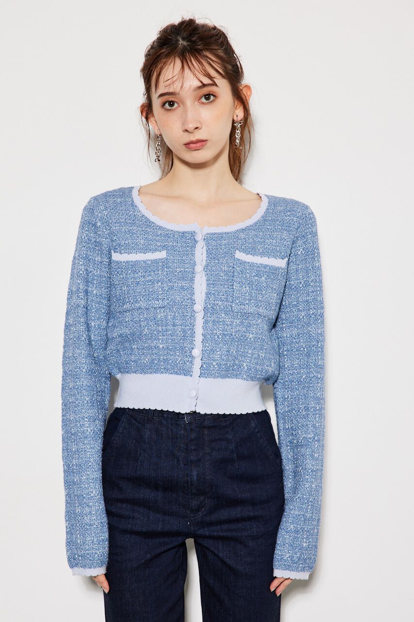 rienda「ツイードKnit CD TOP」|ニット・セーター|