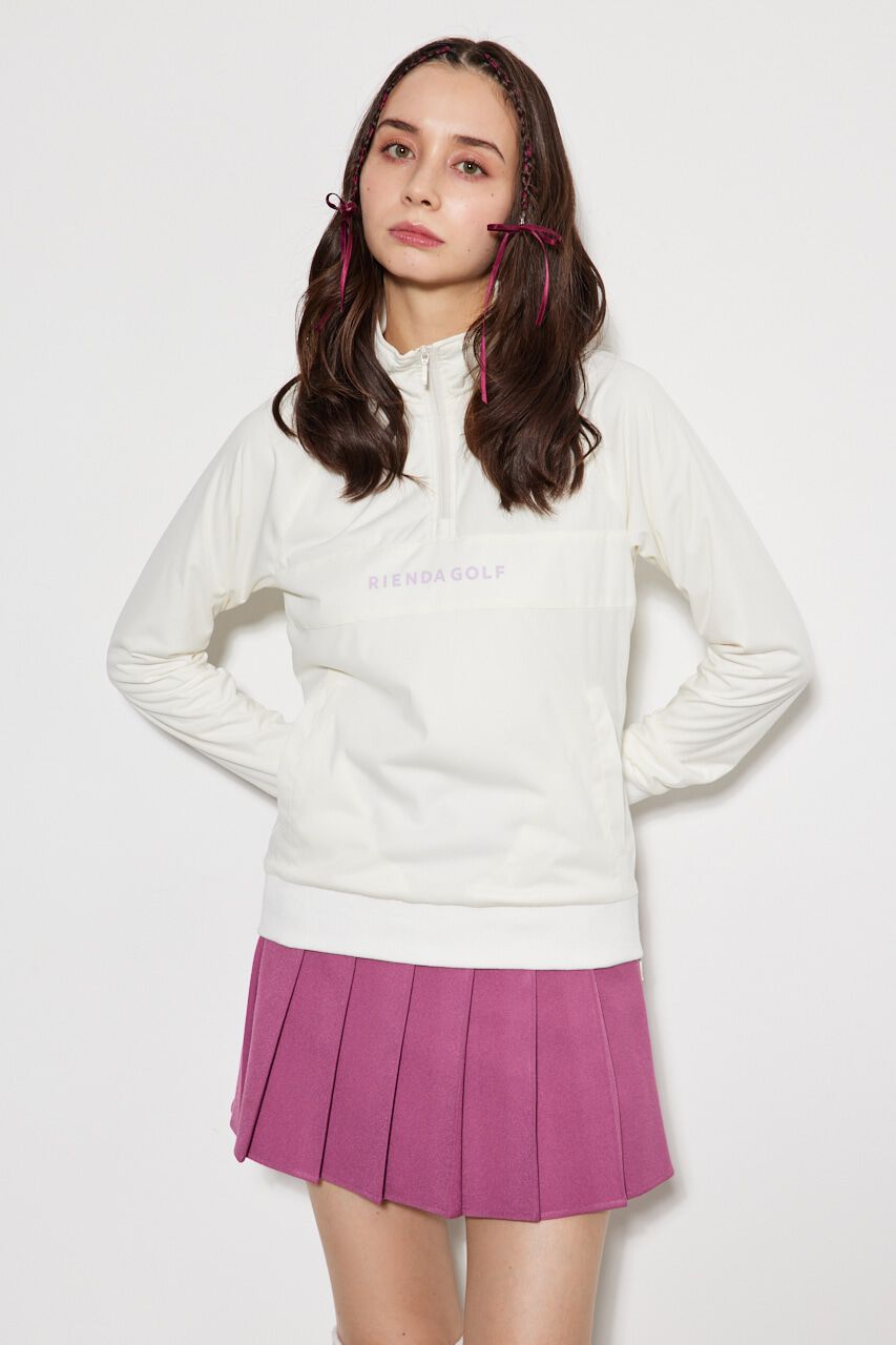 rienda「ハーフジップライトブルゾン」|ブルゾン・スタジャン|WHT