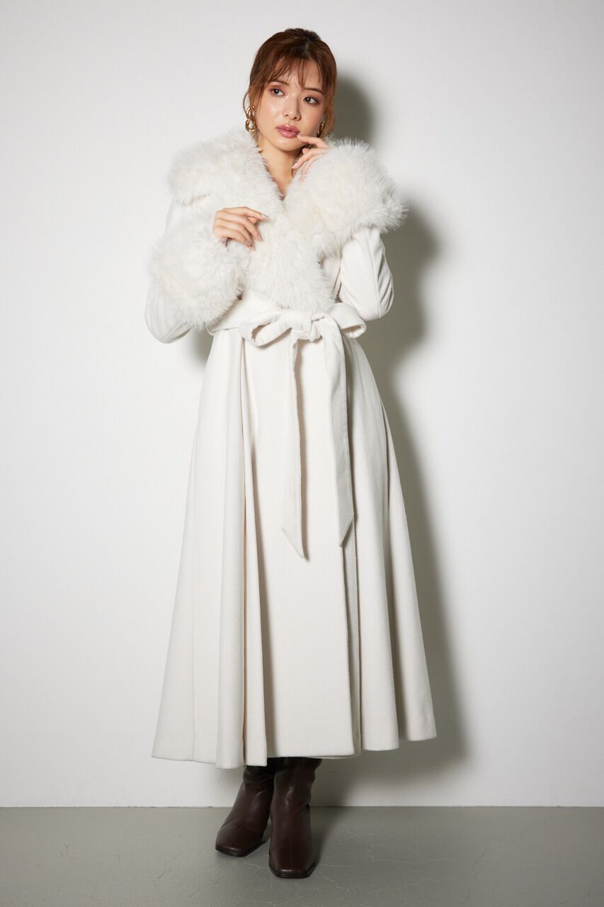 rienda「ウールMIXクラッシィドレスコート」|その他|WHT