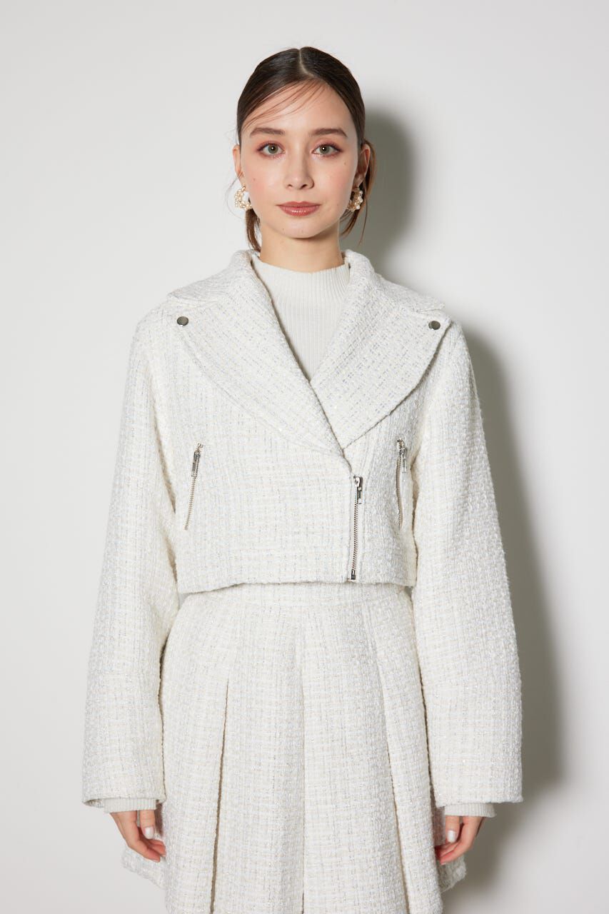 rienda「ツイードショートライダースジャケット」|その他|