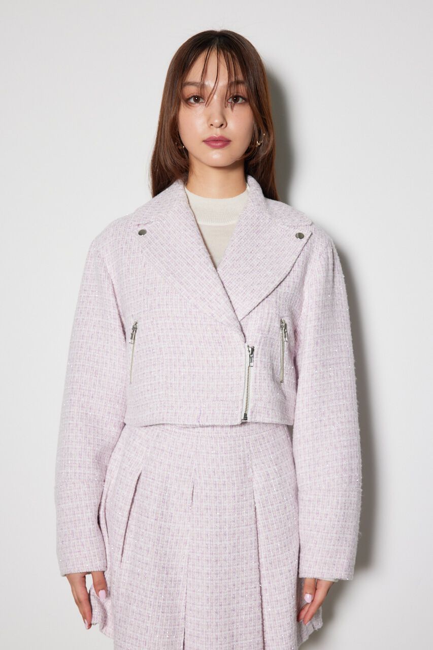 rienda「ツイードショートライダースジャケット」|その他|