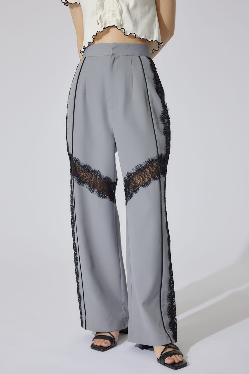 rienda「レースコンビジャストウエストストレートパンツ」|その他|