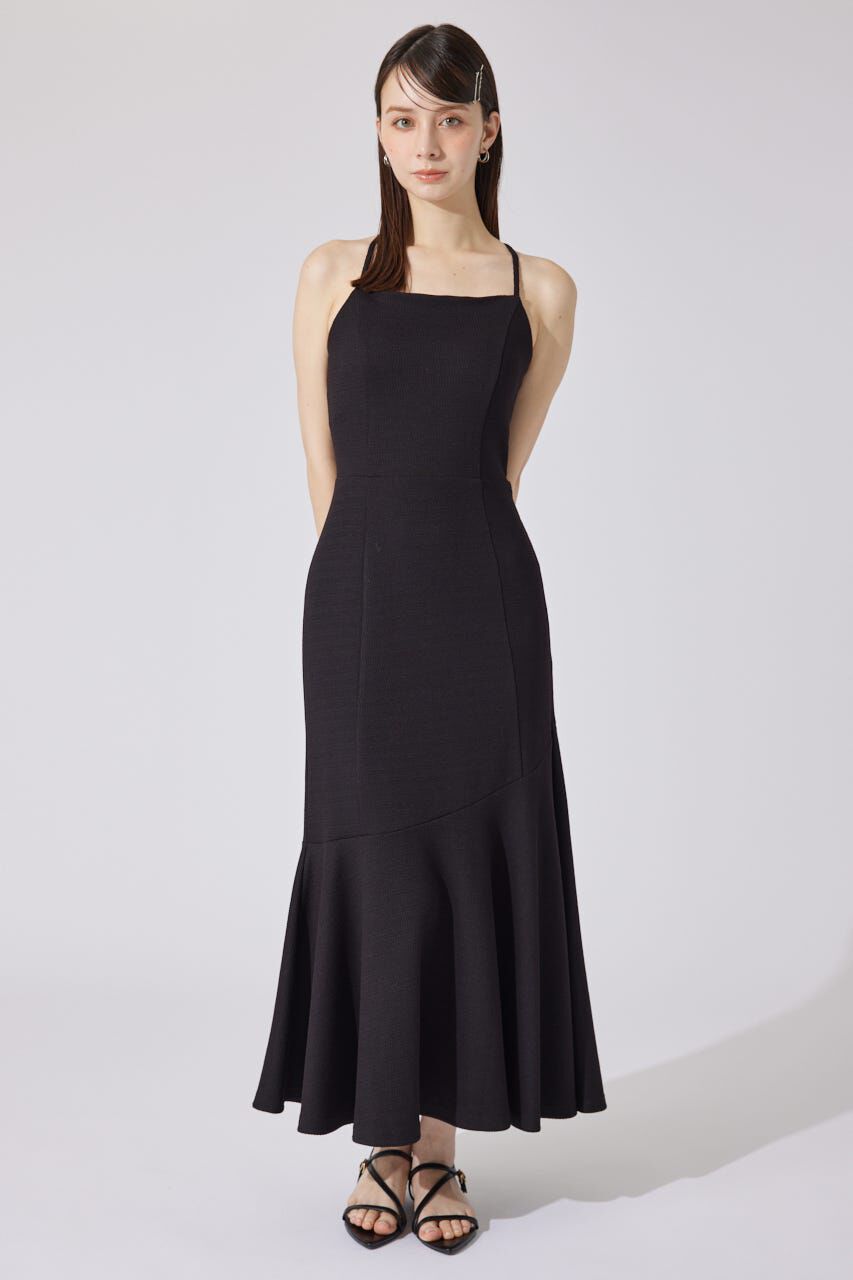 rienda「カップ付きマーメイドキャミワンピース」|ワンピース|BLK