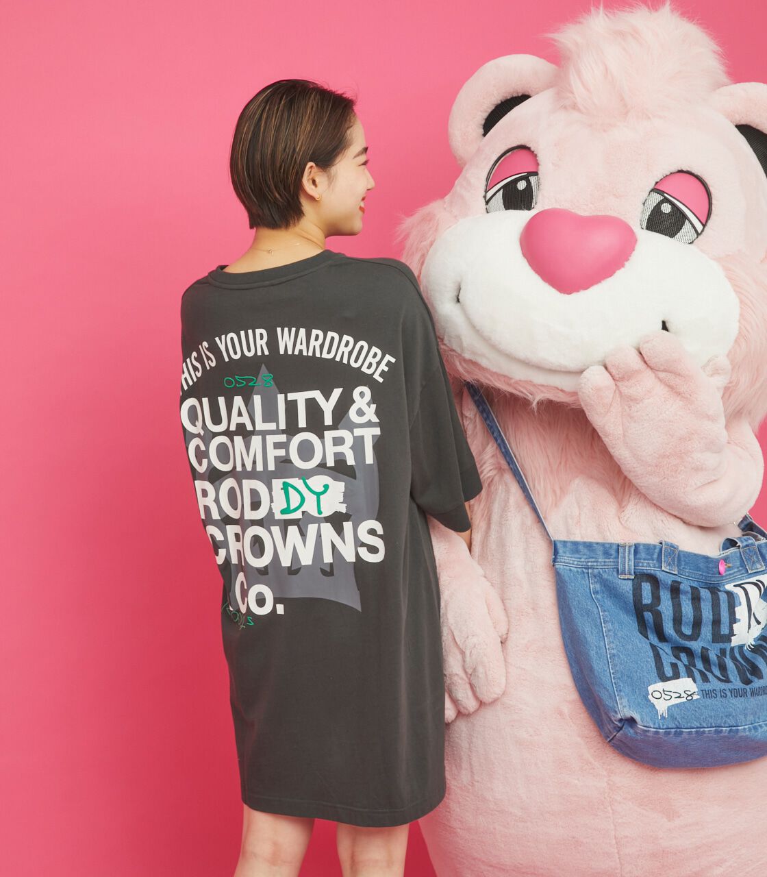 RODEO CROWNS「0528 R LOGO ワンピース」|ワンピース|BLK