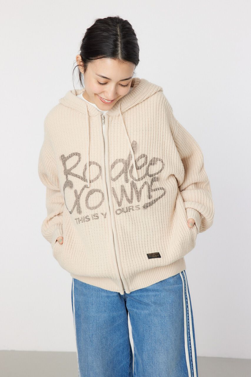 RODEO CROWNS「LOGO畦ニットジップフーディー」|パーカー|
