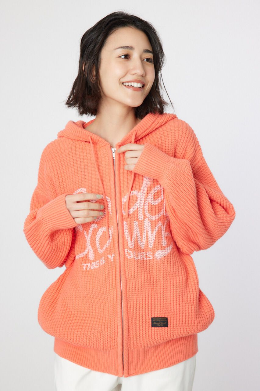 RODEO CROWNS「LOGO畦ニットジップフーディー」|パーカー|