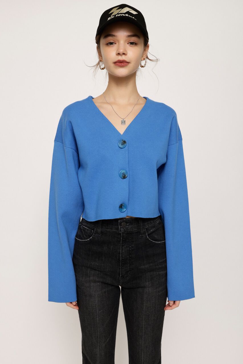 SLY「MILANO RIB CROP カーディガン」|カーディガン|L/BLU1