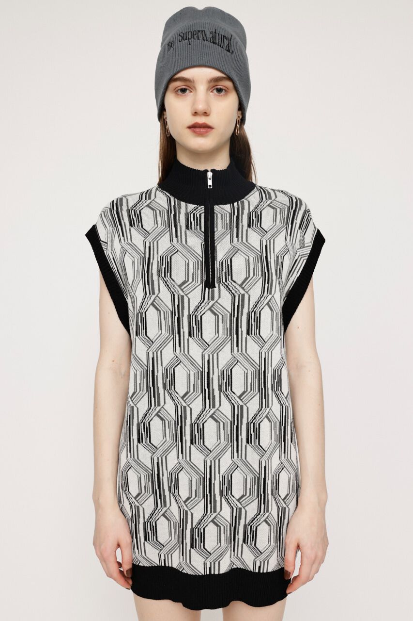 SLY「ZIP UP JACQUARD チュニック」|ニット・セーター|