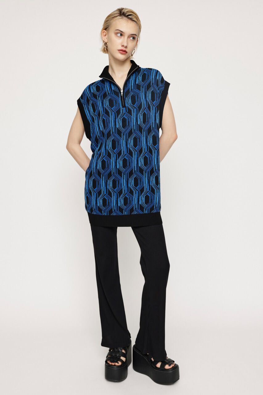 SLY「ZIP UP JACQUARD チュニック」|ニット・セーター|