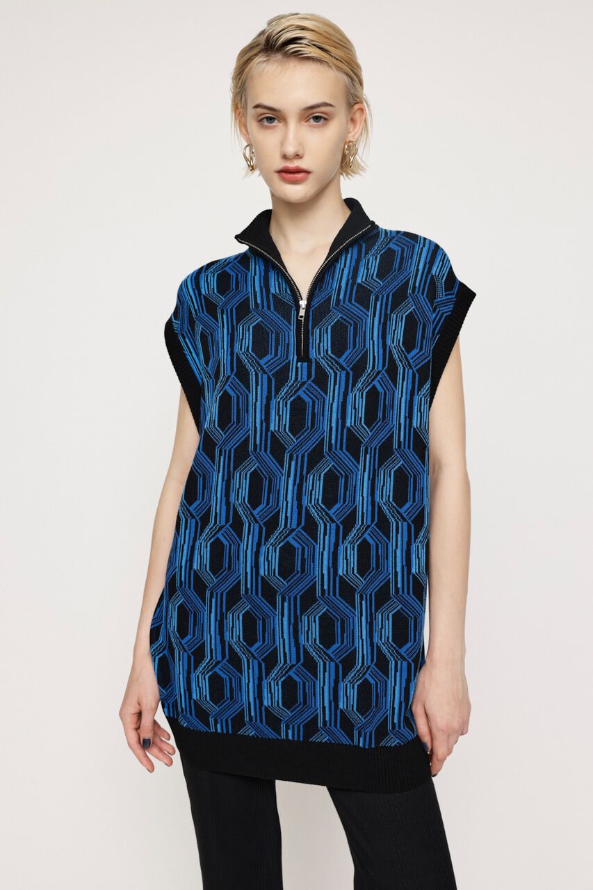 SLY「ZIP UP JACQUARD チュニック」|ニット・セーター|