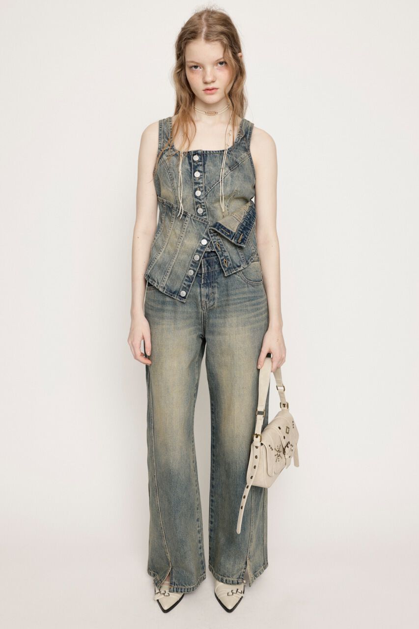 SLY「LAYERED STRAIGHT PT-C」|デニム|