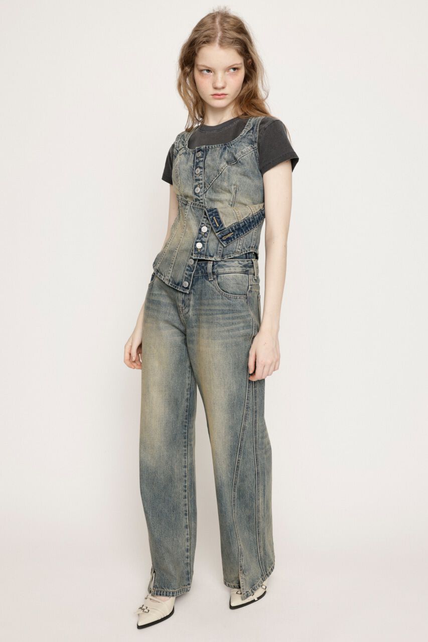 SLY「LAYERED STRAIGHT PT-C」|デニム|