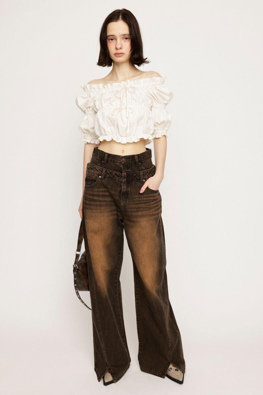 SLY「LAYERED STRAIGHT パンツ」|デニム|