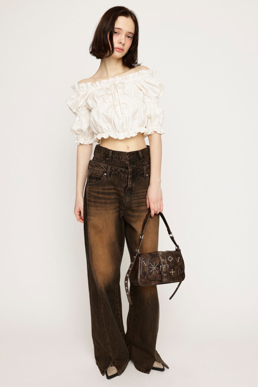 SLY「LAYERED STRAIGHT パンツ」|デニム|