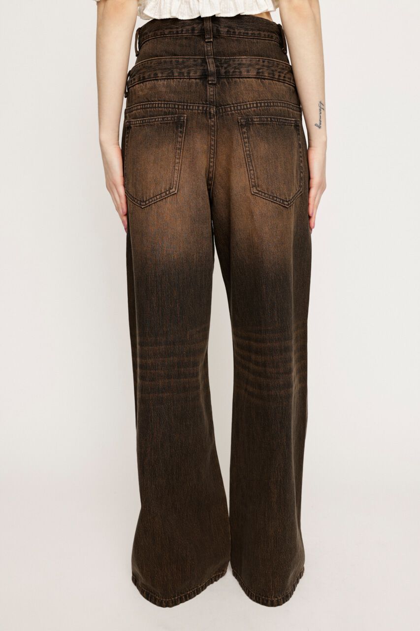 SLY「LAYERED STRAIGHT パンツ」|デニム|