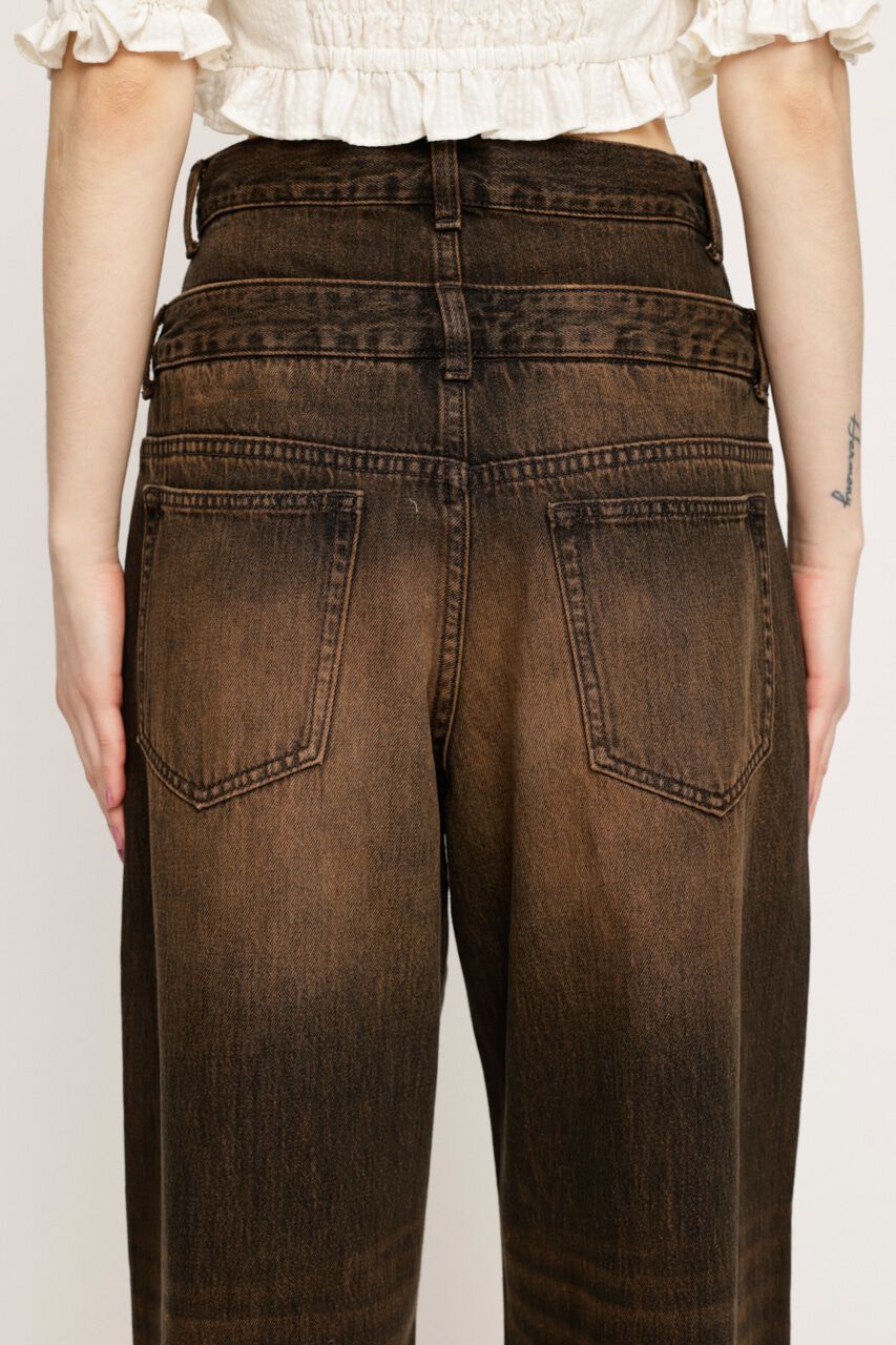 SLY「LAYERED STRAIGHT パンツ」|デニム|