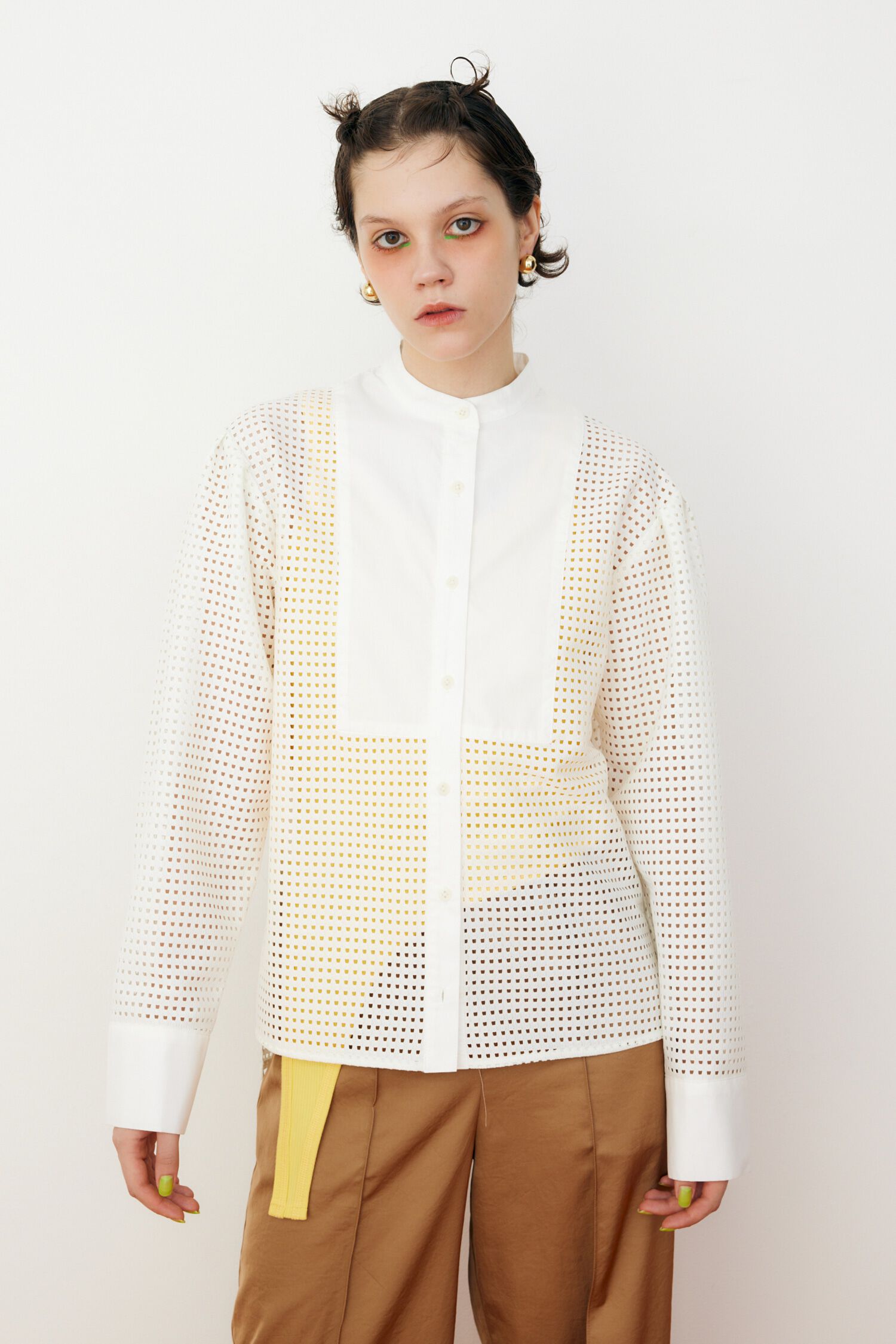 HeRIN.CYE「Mesh shirt」|シャツ・ブラウス|WHT