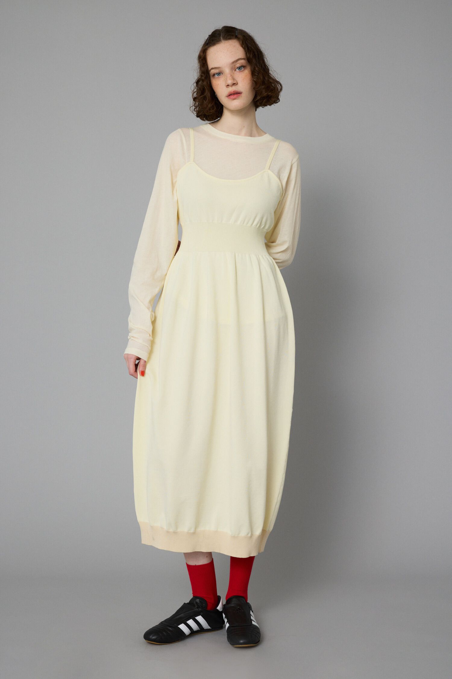 HeRIN.CYE「Waist shape knit dress」|ワンピース|O/WHT1