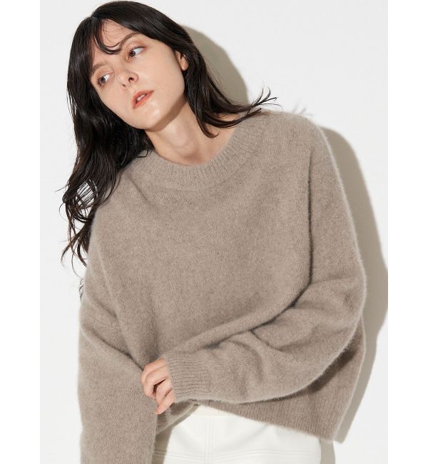 ELENDEEK「FOX WOOL ASYMMETRY KT」|ニット・セーター|モカ