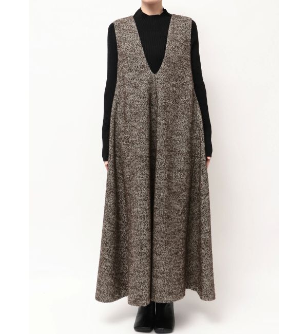 ELENDEEK「TWEED DEEP V NECK OP」|ワンピース|