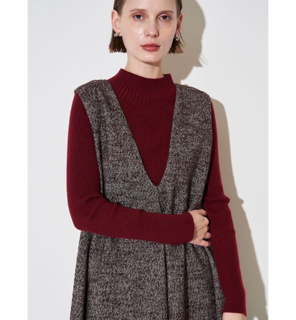 ELENDEEK「TWEED DEEP V NECK OP」|ワンピース|