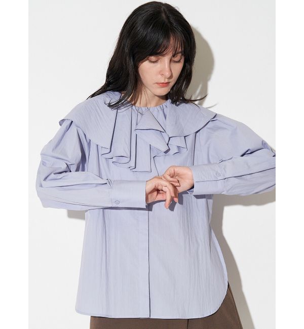 ELENDEEK「ASYME RUFFLE COLLER BL」|シャツ・ブラウス|