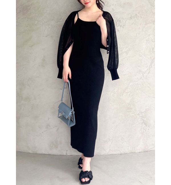 RESEXXY「シアーカーデコンビニットワンピース」|ワンピース|ブラック