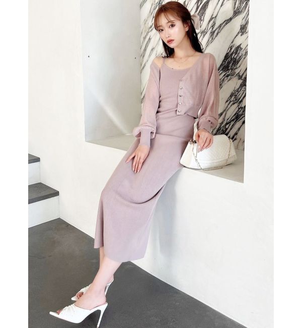 RESEXXY「シアーカーデコンビニットワンピース」|ワンピース|