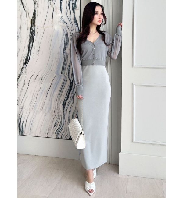 RESEXXY「シアーカーデコンビニットワンピース」|ワンピース|