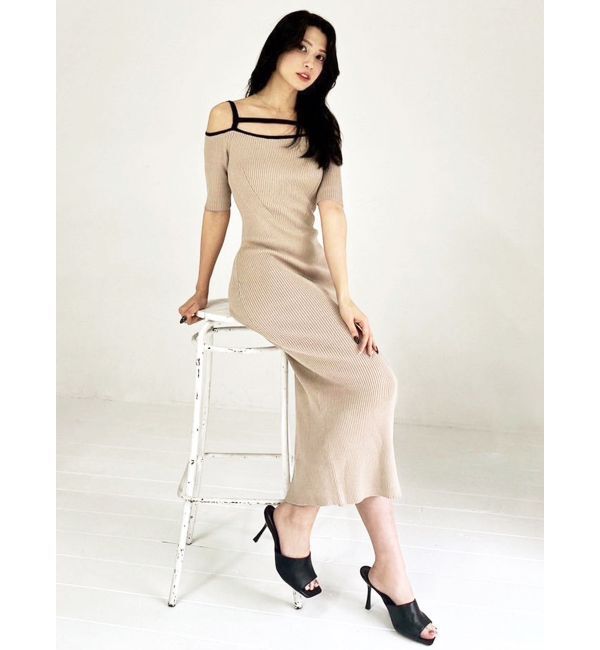 RESEXXY「ストリングデザインタイトニットワンピース」|ワンピース|