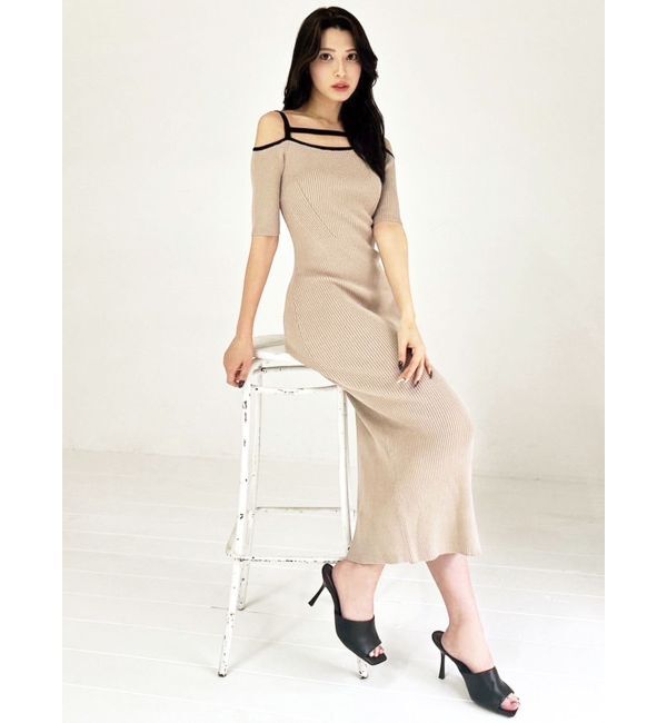 RESEXXY「ストリングデザインタイトニットワンピース」|ワンピース|