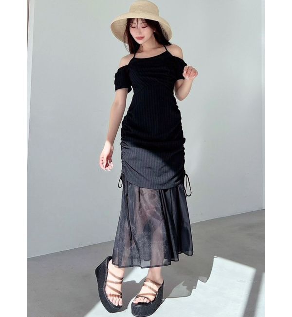 RESEXXY「シアーレイヤードギャザーワンピース」|ワンピース|