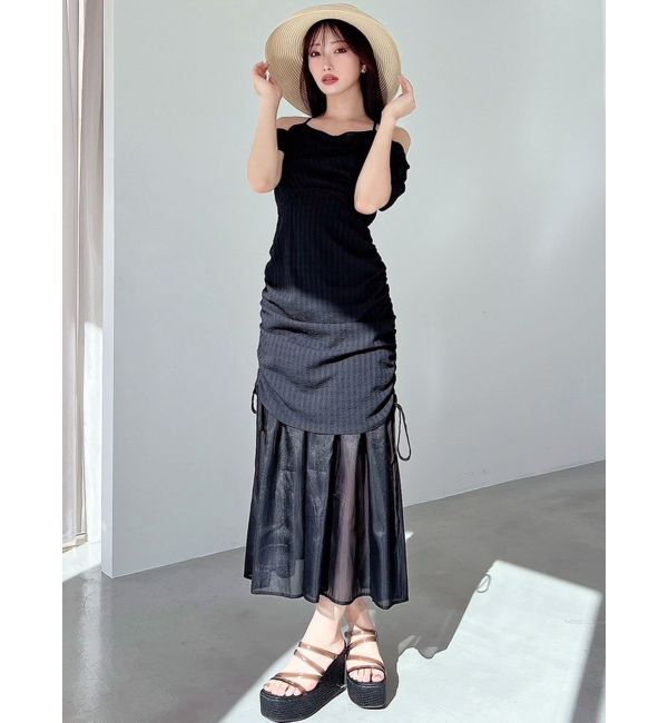 RESEXXY「シアーレイヤードギャザーワンピース」|ワンピース|