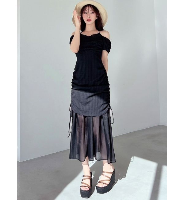 RESEXXY「シアーレイヤードギャザーワンピース」|ワンピース|