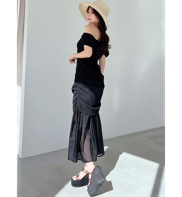 RESEXXY「シアーレイヤードギャザーワンピース」|ワンピース|