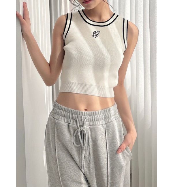 RESEXXY「バイカラーアメスリニット」|タンクトップ|ホワイト