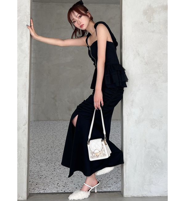 RESEXXY「ギャザーマーメイドスカート【セットアップ着用可能】」|スカート|ブラック