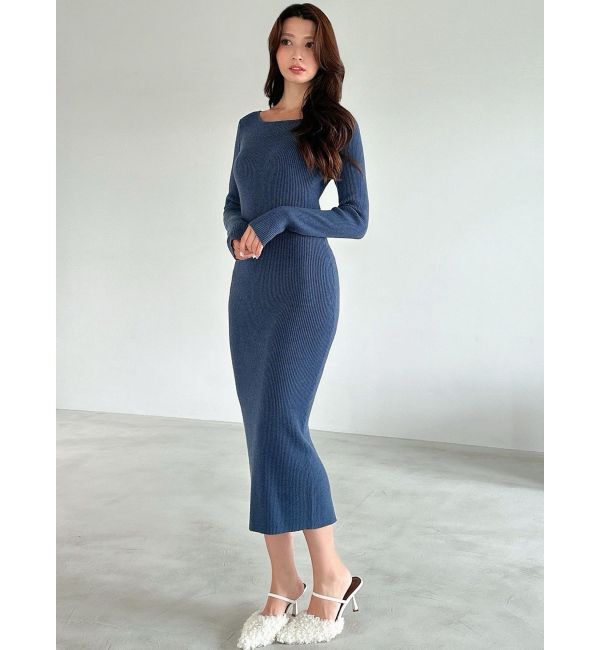 RESEXXY「リブニットワンピース【ブルーWEB限定カラー】」|ワンピース|