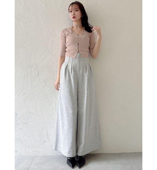 dazzlin「ハーフスリーブレイヤードカーデトップス」|ニット・セーター|