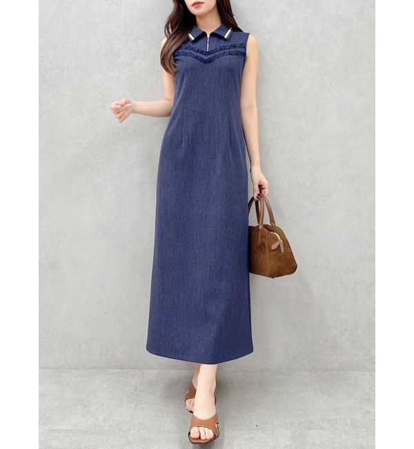 dazzlin「フチフリルレイヤードワンピース」|ワンピース|インディゴ