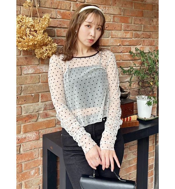 dazzlin「モチーフチュールシアートップス」|Tシャツ・カットソー|