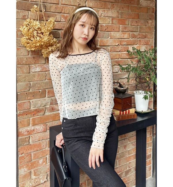 dazzlin「モチーフチュールシアートップス」|Tシャツ・カットソー|