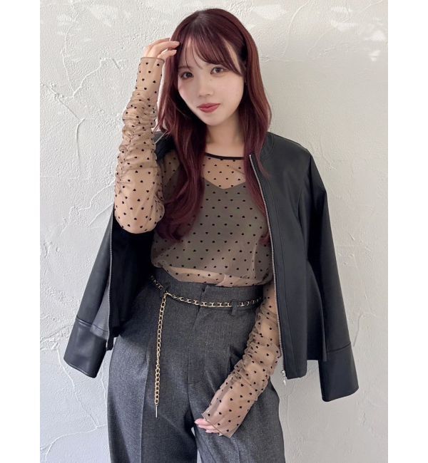 dazzlin「モチーフチュールシアートップス」|Tシャツ・カットソー|