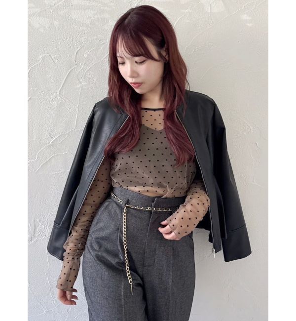 dazzlin「モチーフチュールシアートップス」|Tシャツ・カットソー|