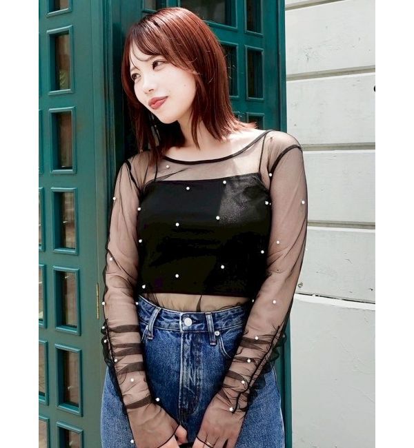 dazzlin「モチーフチュールシアートップス」|Tシャツ・カットソー|