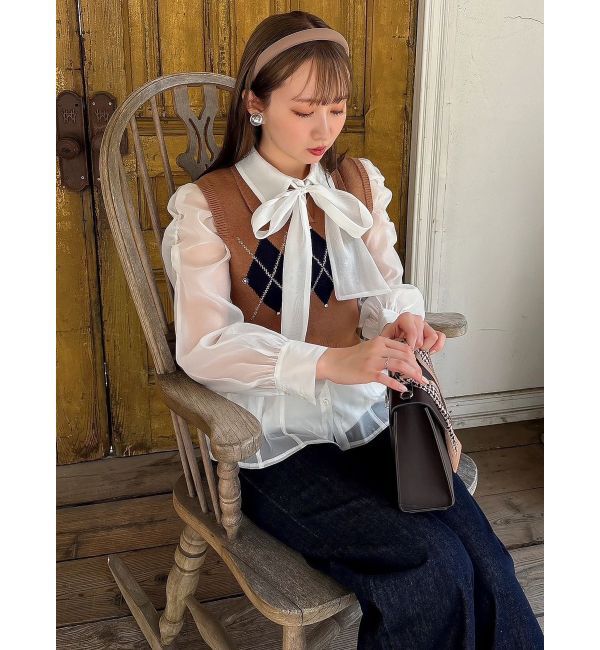 dazzlin「アーガイルニットトップス」|ニット・セーター|